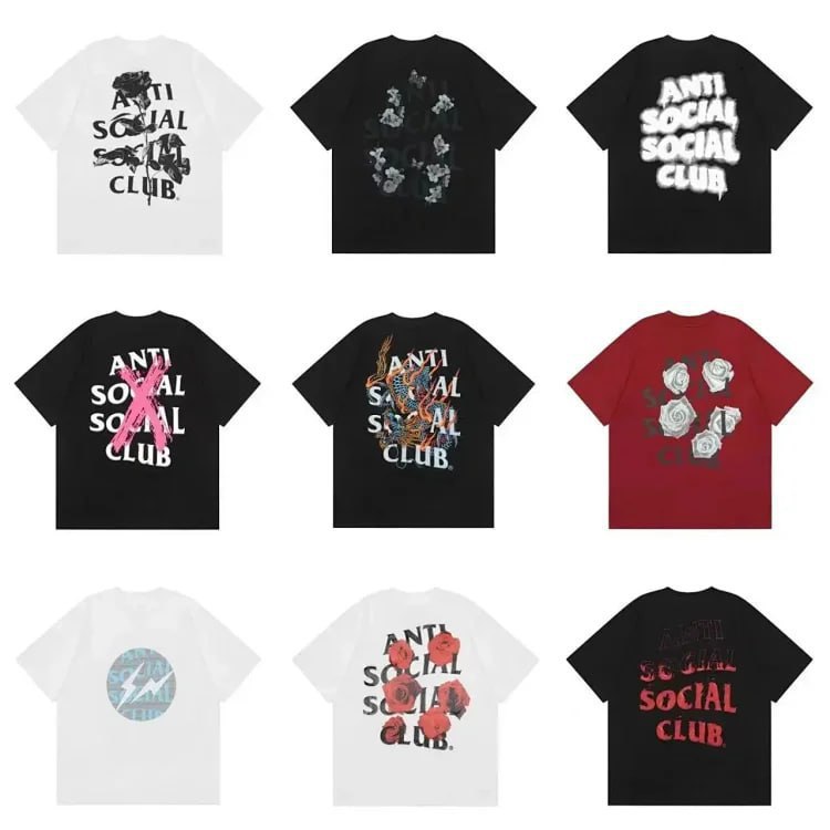  ASSC Anti Social Club Colorful graphic T-shirt