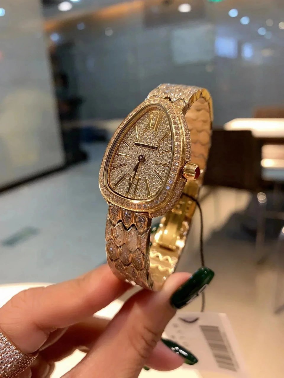 Bvlgari diamond encrusted watch -2