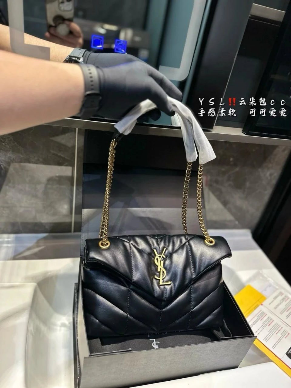 Yves Saint Laurent genuine leather bag Top version -4