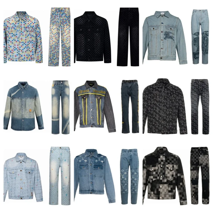  L-V Louis Vuitton Jacket jeans suit set