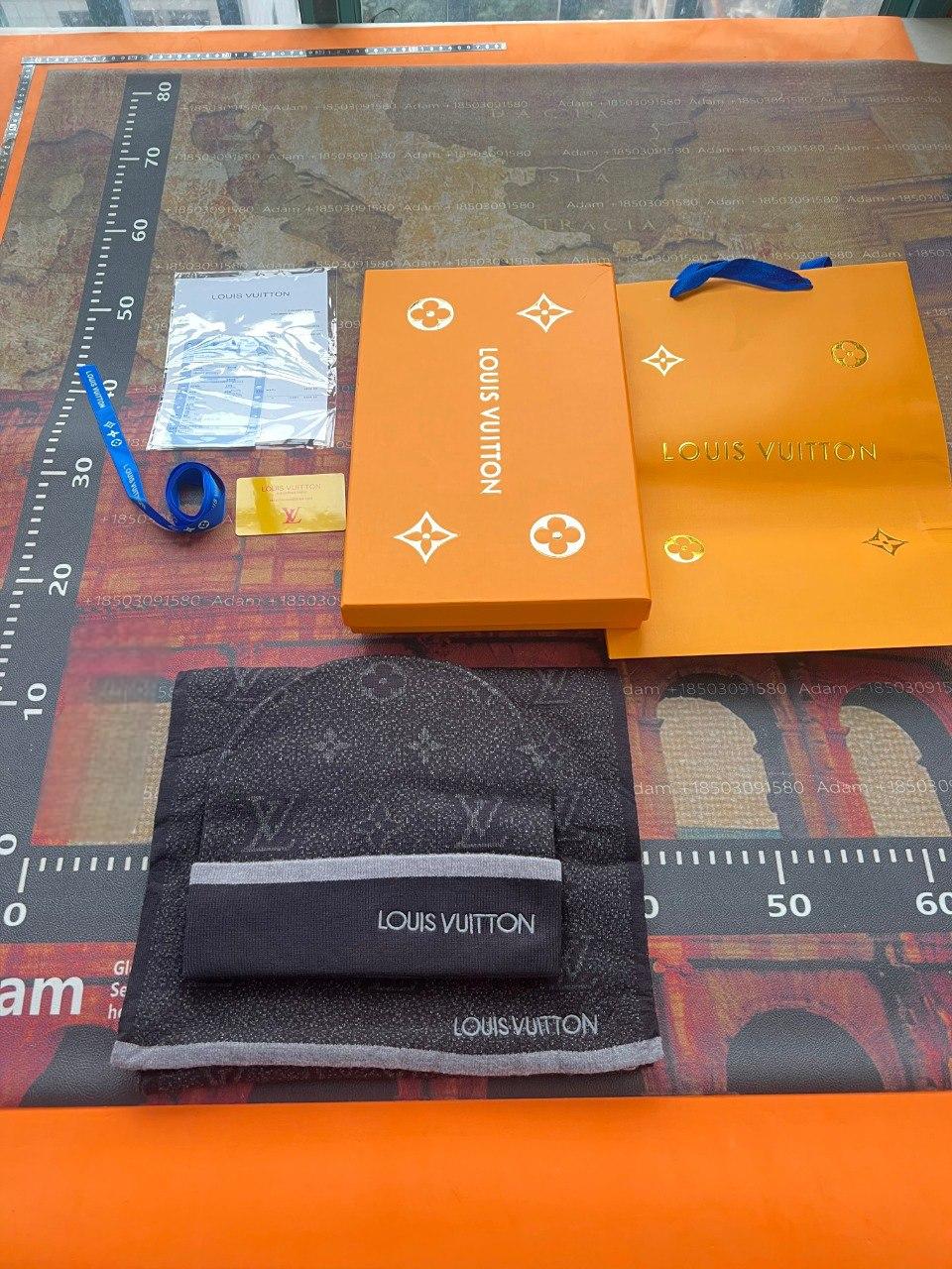 DIOR & LV Knitted Hat & Scarf Set -4