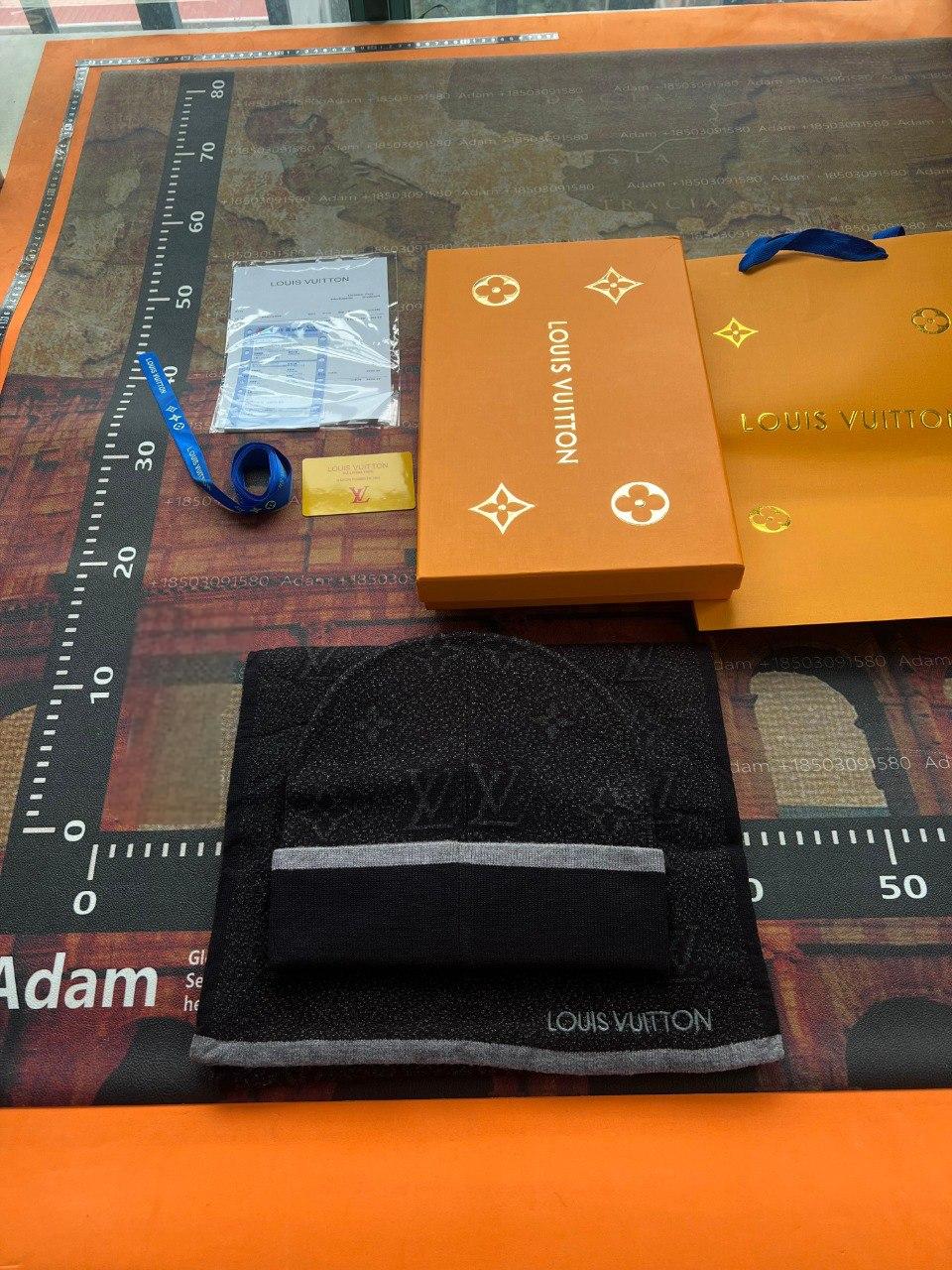 DIOR & LV Knitted Hat & Scarf Set -2