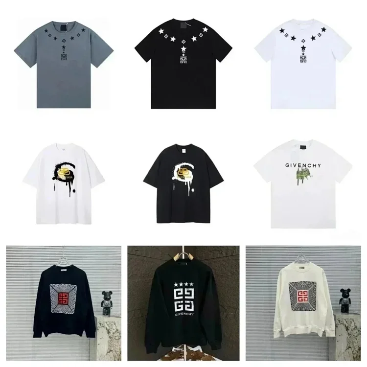 GIVENCHY Letter Lock Graffiti Short Sleeve T-shirt Long Sleeve Sweater