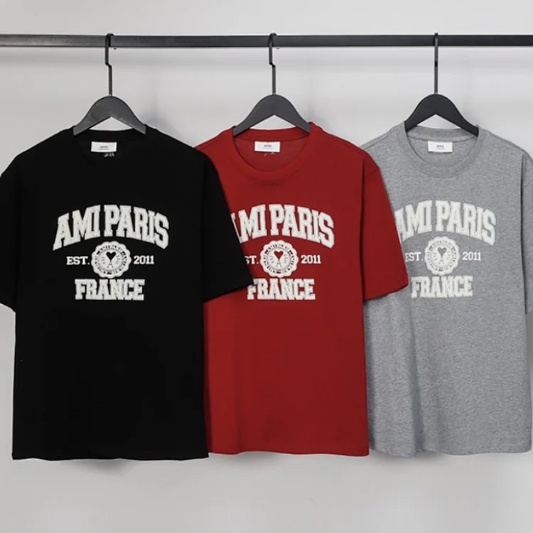 AMIPARIS Logo Printed Short Sleeve T-Shirt