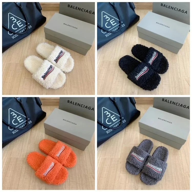   Balenciaga Fluffy Slippers [5 styles]