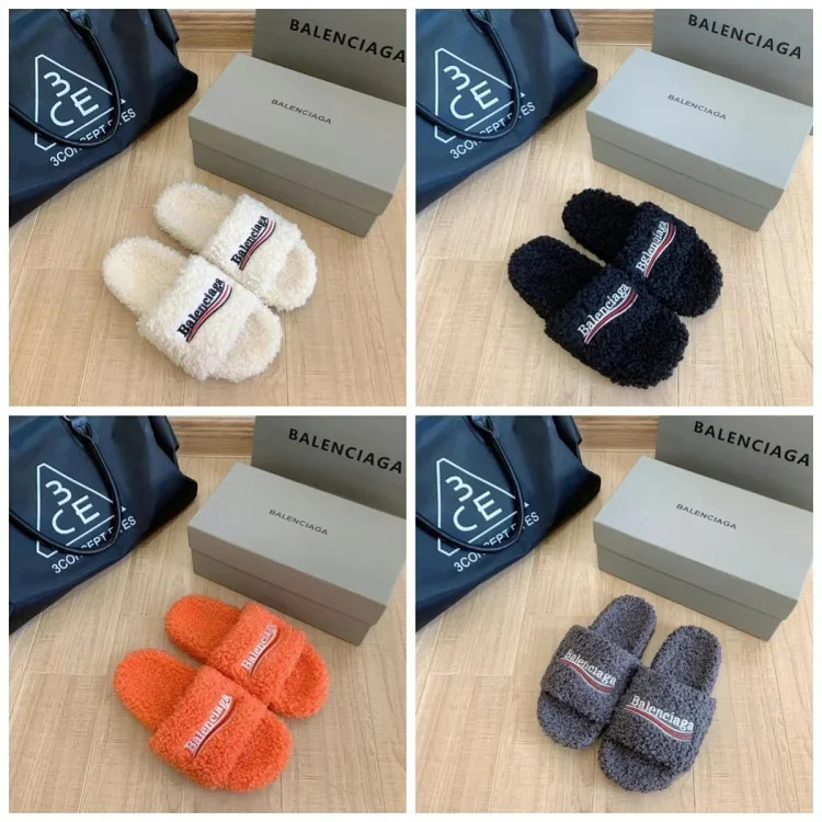 Balenciaga Fluffy Slippers [5 