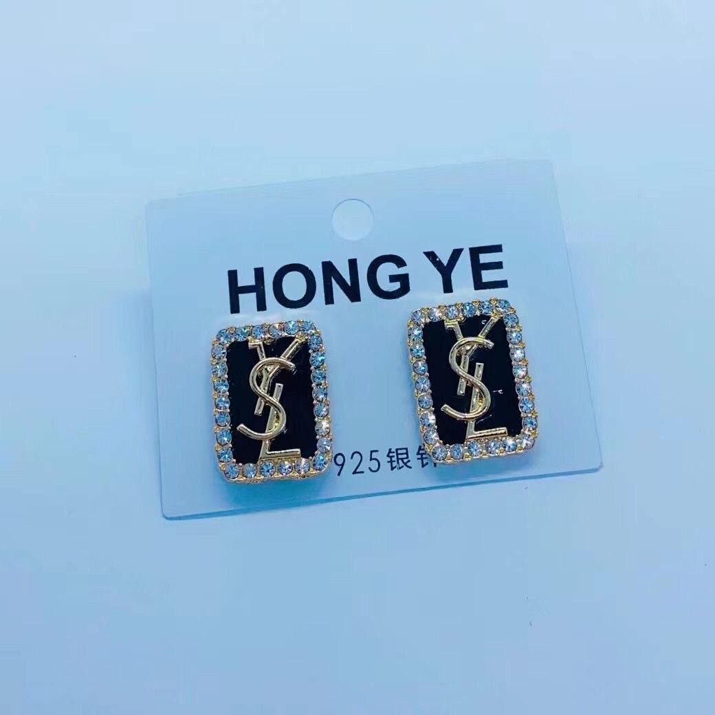 Saint Laurent Monogram Square Earrings -2