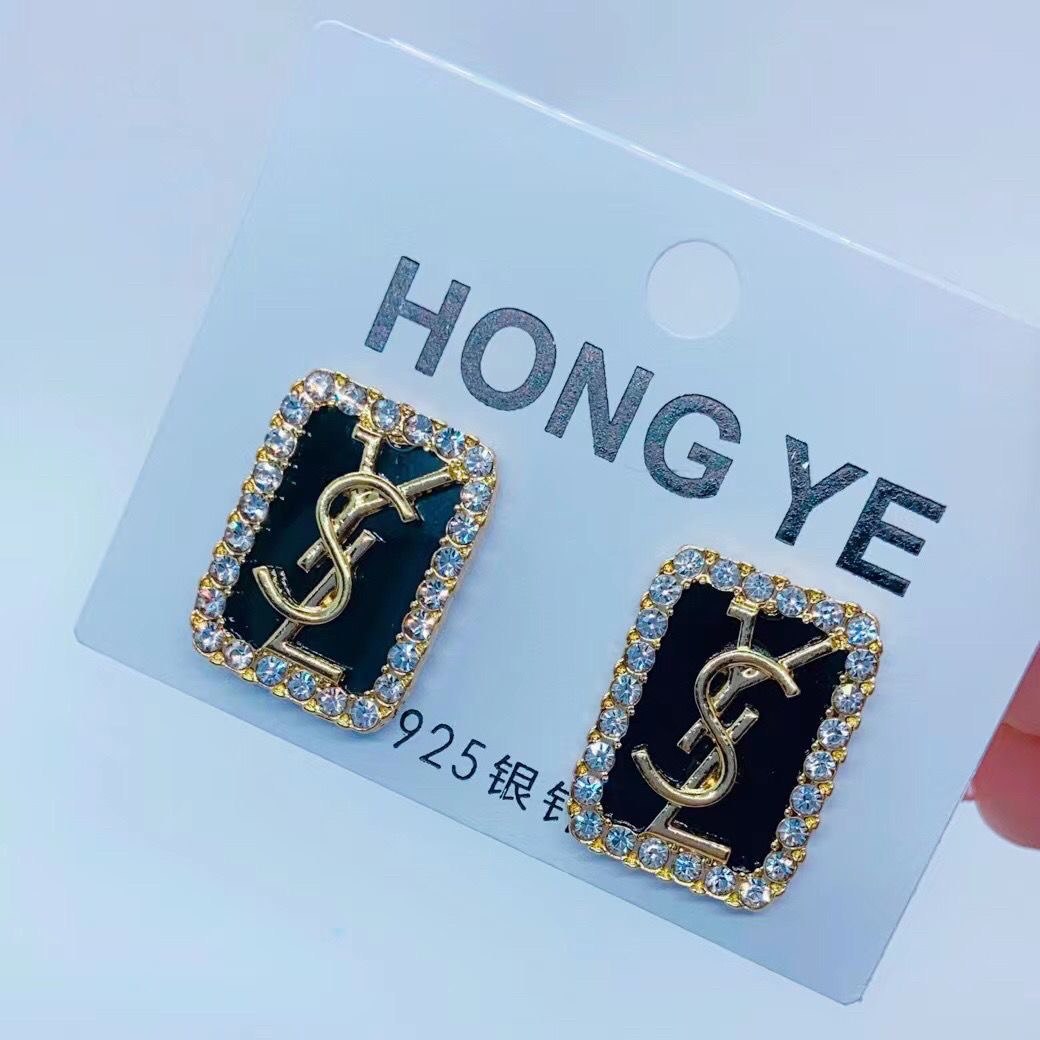 Saint Laurent Monogram Square Earrings -3