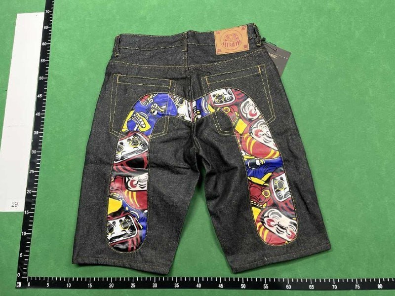 Evisu Denim Shorts with Unique Back Design - Men's Fashion   -3