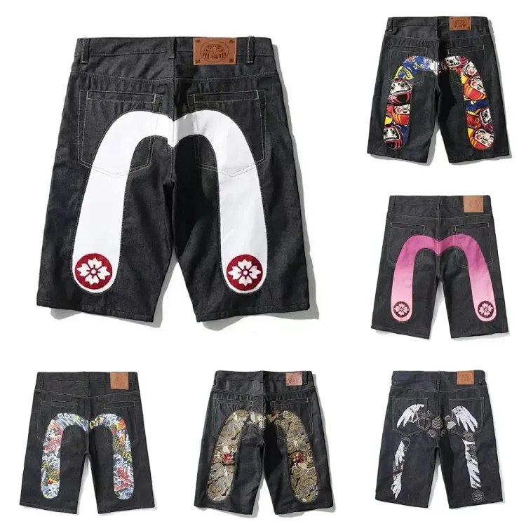 Evisu Denim Shorts with Unique