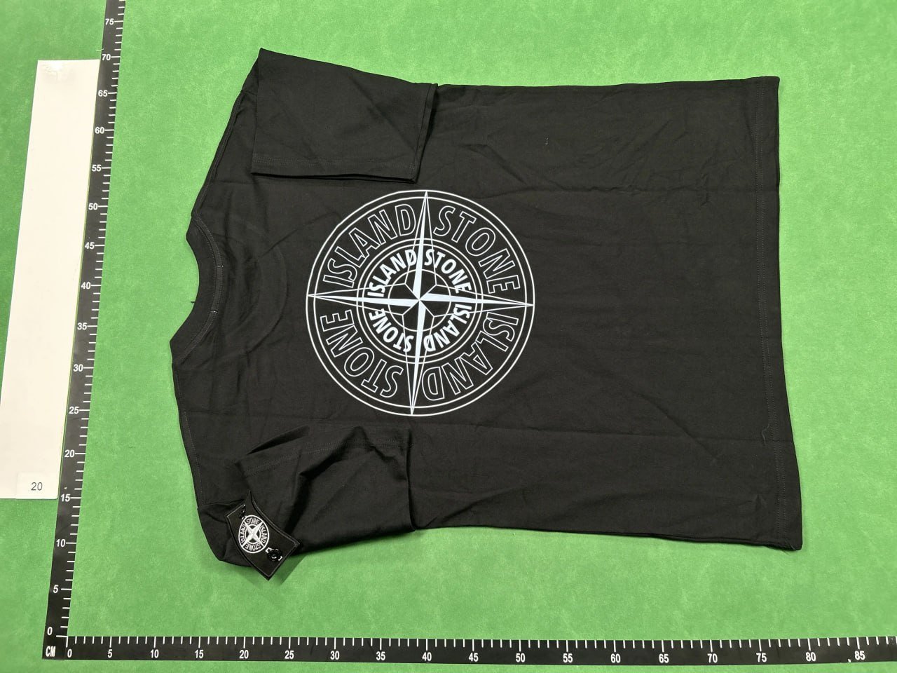 Stone Island Black T-Shirt with Logo Print   -3
