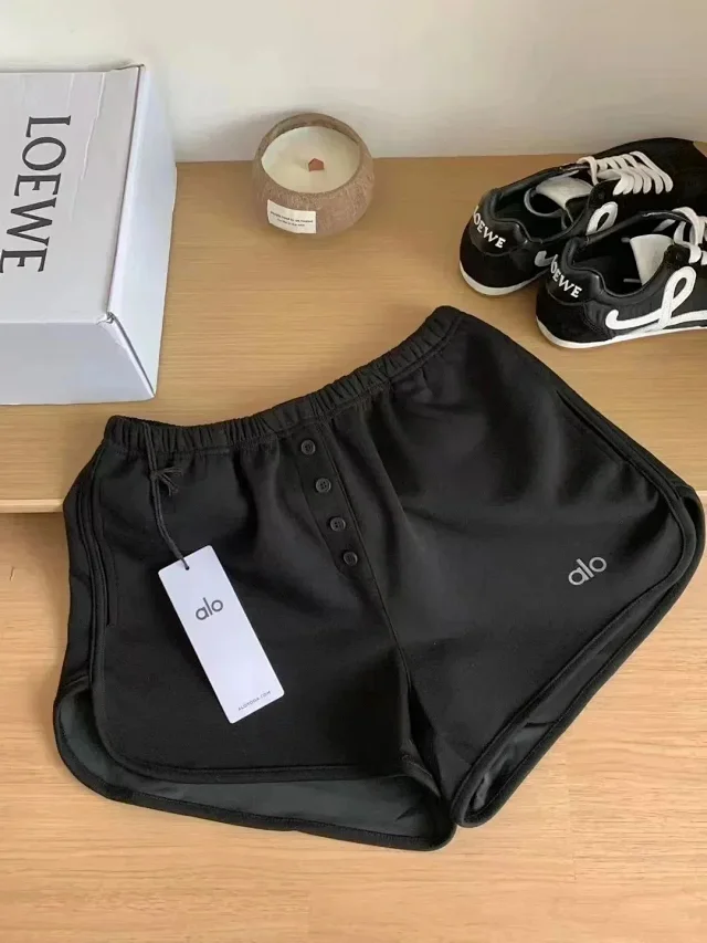 ALO Letter Elastic Waist Casual Sports Fitness Shorts [2 styles]