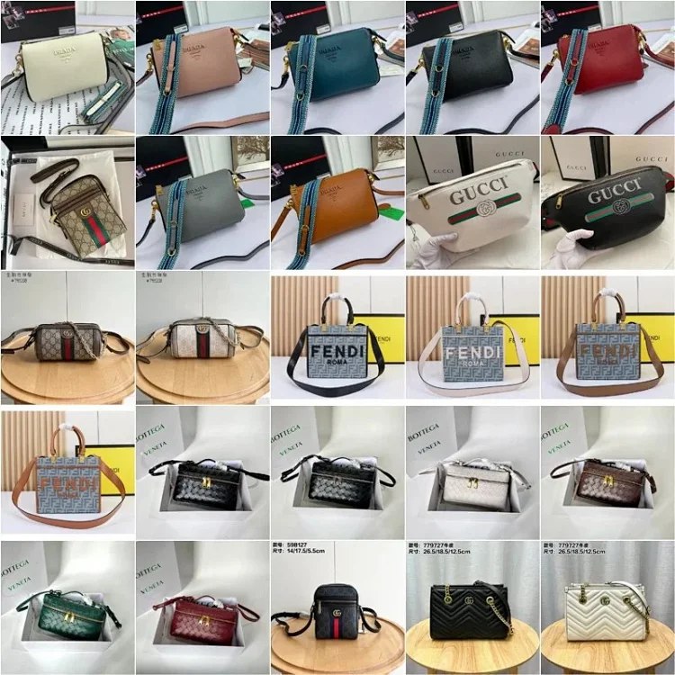 Prada Gucci Dior Bottega Veneta 2025 new high-grade genuine leather shoulder messenger bag