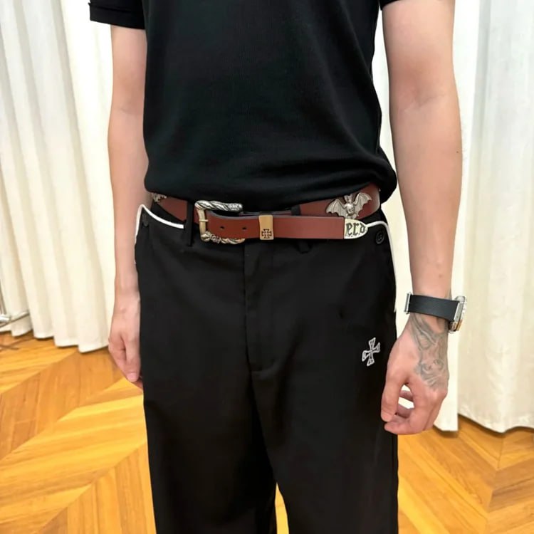 Chrome Hearts Gothic Bat Buckle Leather Belt [2 styles]