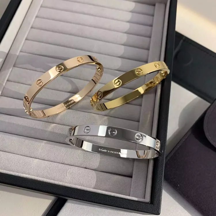 Cartier Love Bracelet 18K Gold and Stainless Steel Jewelry for Women Men [3 styles]