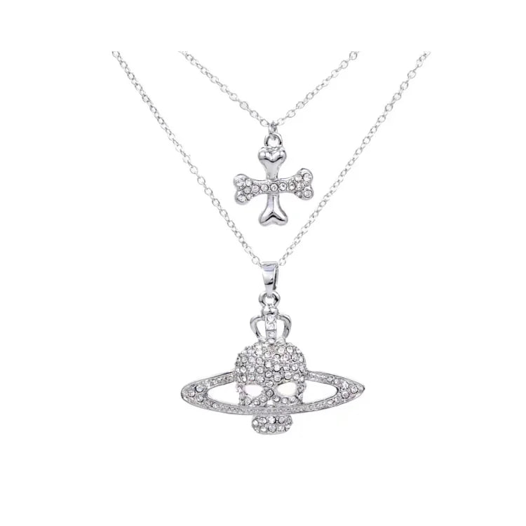 Vivienne Westwood Orb Skull Cross Necklace Set [2 styles]