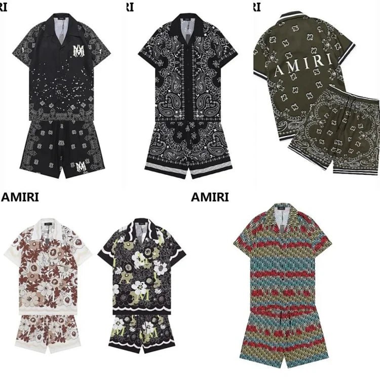 AMIRI Bandana Print Polo Shirt/Shorts Set [40 styles]