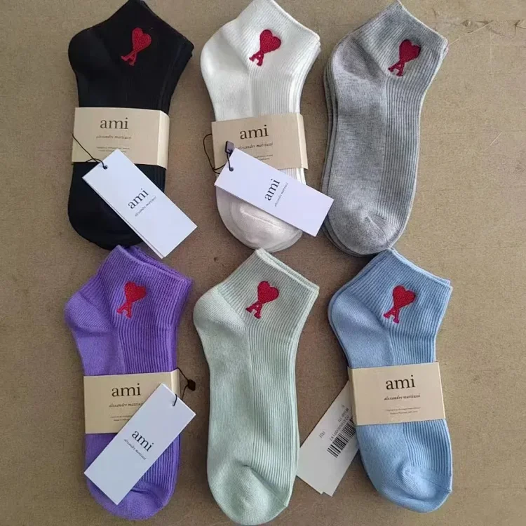 Ami Paris Heart Embroidery Ankle Socks [36 styles]