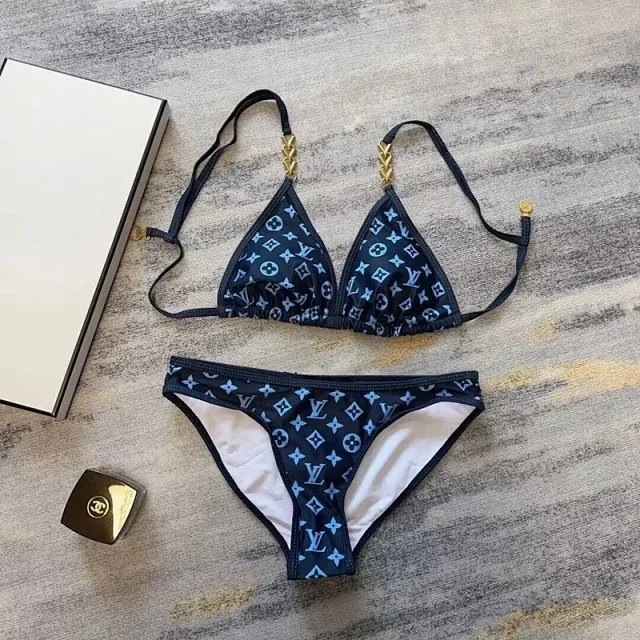  LV Monogram, Gucci GG Supreme, Fendi FF, Dior Oblique, Chanel Camellia Bikini Sets [40 styles] -4