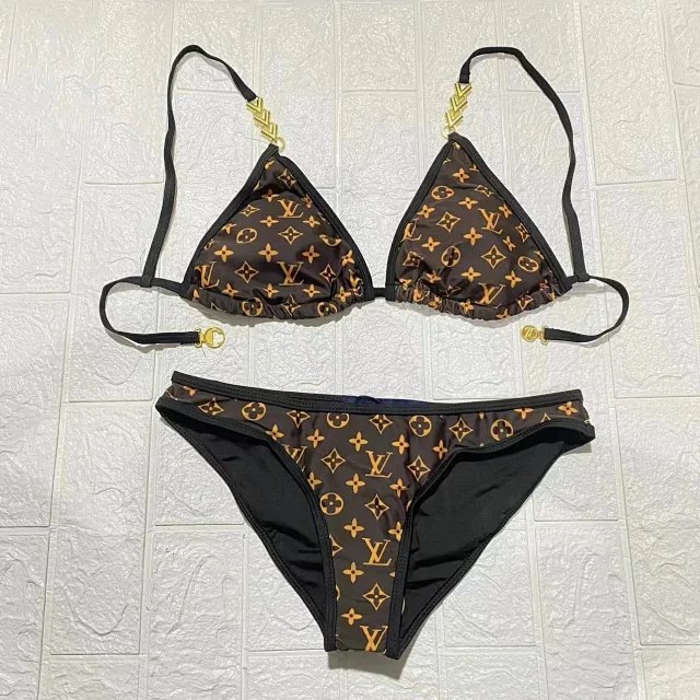  LV Monogram, Gucci GG Supreme, Fendi FF, Dior Oblique, Chanel Camellia Bikini Sets [40 styles] -5