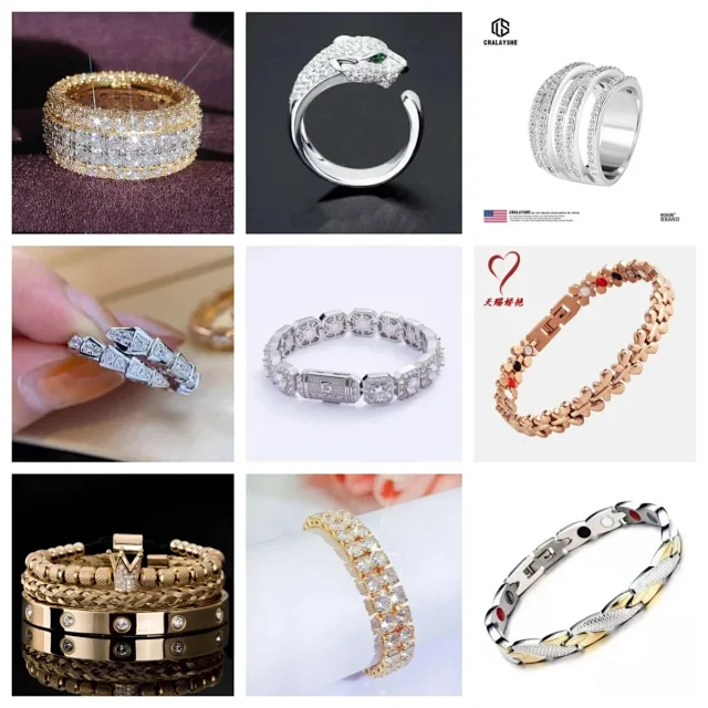 CRALAYSHE Luxury Rings and Bracelets [40 styles