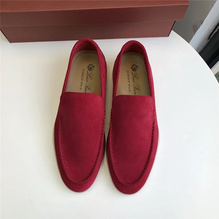  Love Charm Summer Walk Red Suede Loafers for Men - Comfortable Slip-On Shoes [14 styles]