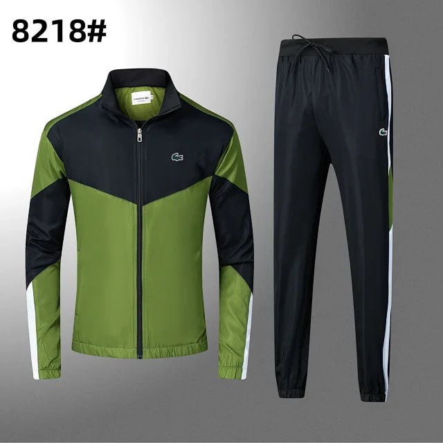 Lacoste 8221# White/Green Tracksuit Set Sportswear [5 styles]