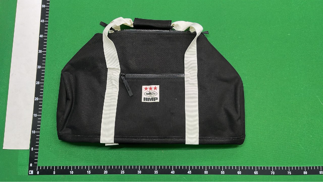  Cortez Alcatraz Duffle Bag - Black with Beige Straps -3