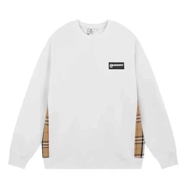 BURBERRY Paneled plaid top Hoodies（12 styles)