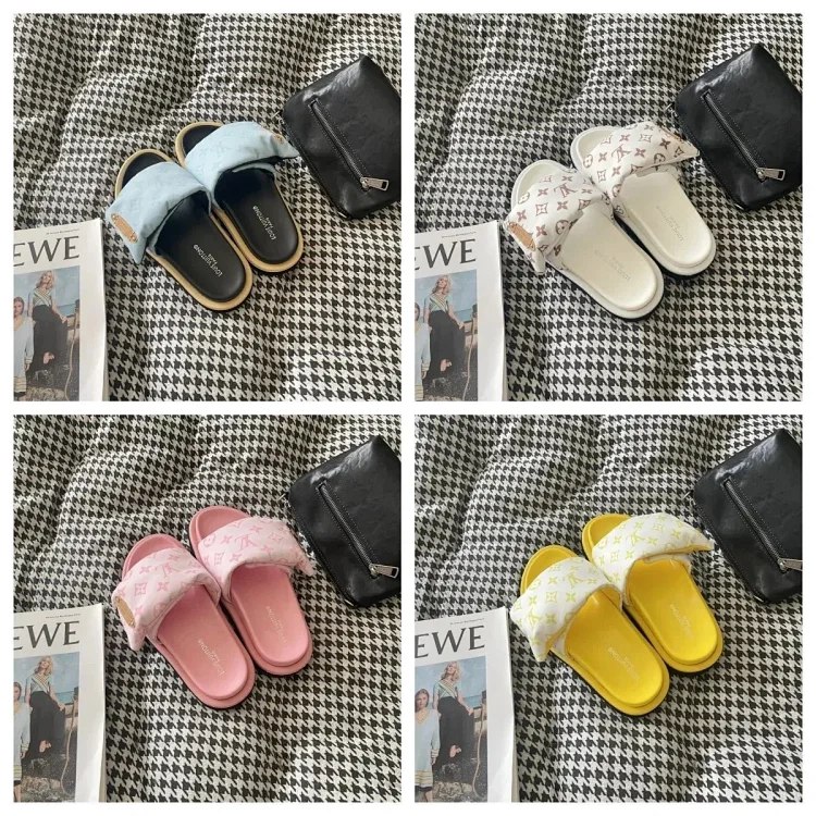    Louis Vuitton LV 2025 Internet celebrity summer new thick-soled magic casual couple platform slippers