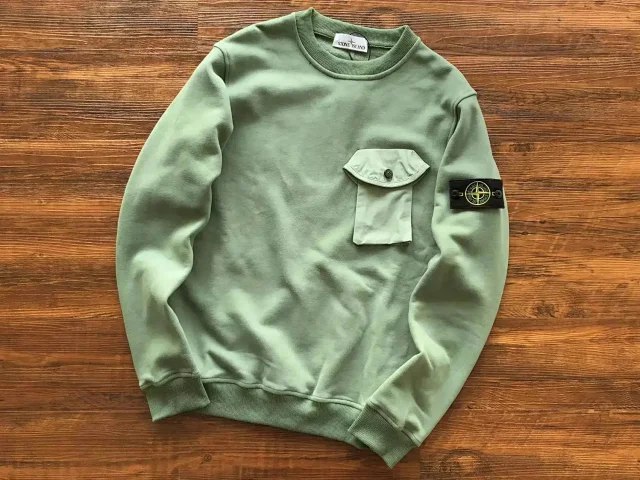 Stone Island Round Neck Badge Sweater Slim Knit Top -4