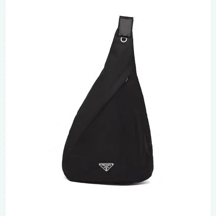  Prada Re-Nylon and Leather Sling Bag - Black