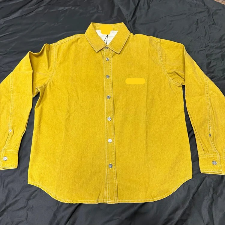   GoldenWear Men's Long Sleeve Button Down Shirt - Mustard Yellow [2 styles]
