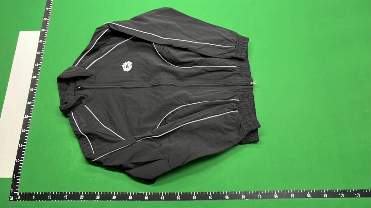Black Track Jacket with Reflective Stripes -4