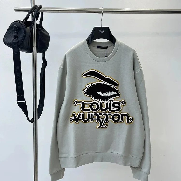  Louis Vuitton LV Eagle Eye Embroidery Crewneck  -3