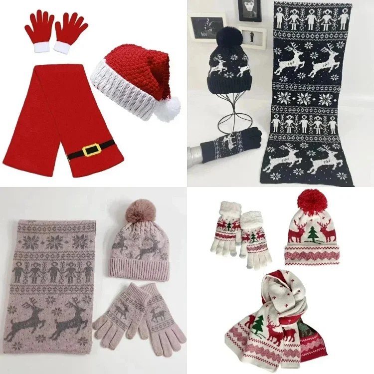 Fashionable Christmas scarf set -4